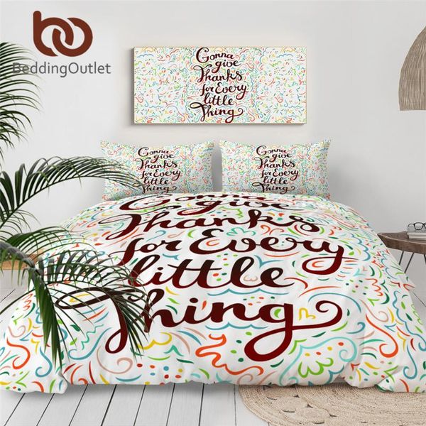 

beddingoutlet quote art quilt cover words colorful home textile thanksgiving theme bedding set and letters stylish bedlinen