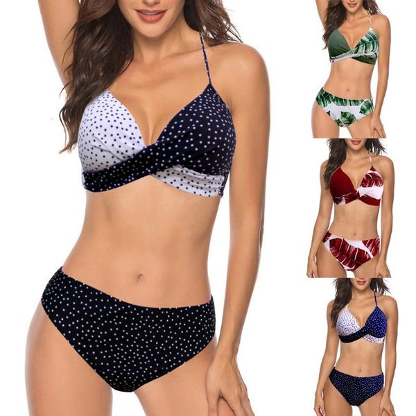 

двухкусочный сексуальное бикини set женщин наполнили бюстгальтер sexy dot split купание женский бюстгальтер лето белье пляжная 4 цвета, Red;black
