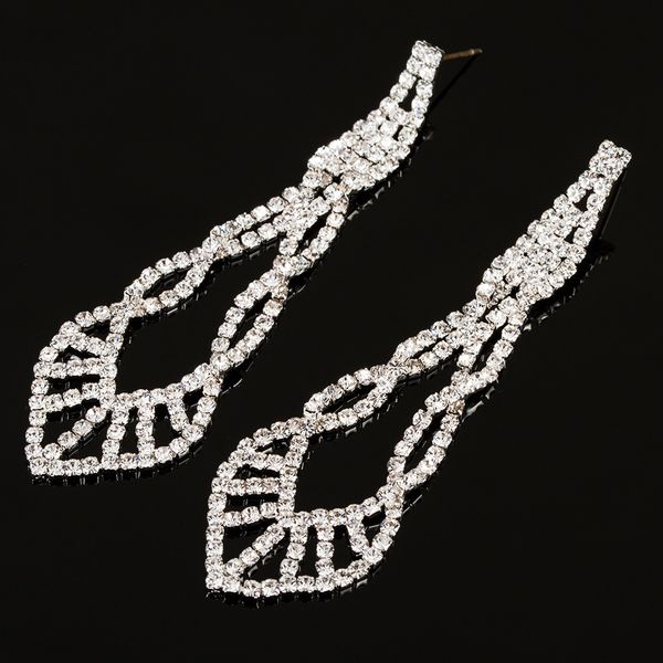 

ornaments exaggeration trend point drill tassels ear nail woman exaggeration earring product, Golden