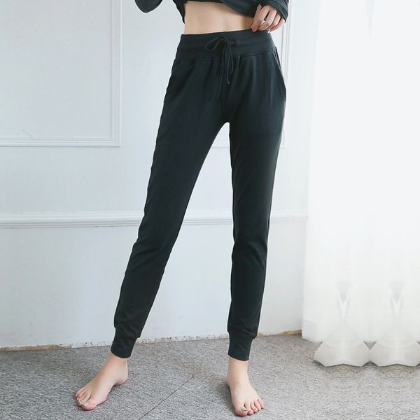 

2020 new loose casual running comfortable soft soft pants seamless high waist drawstring fitness pants women's yoga, White;red