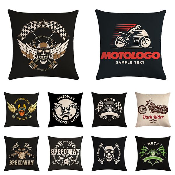 

linen pillowcase motor speedway dark riderpillow case printing cute cartoon cushion cover wholesale dropshipping zy1244