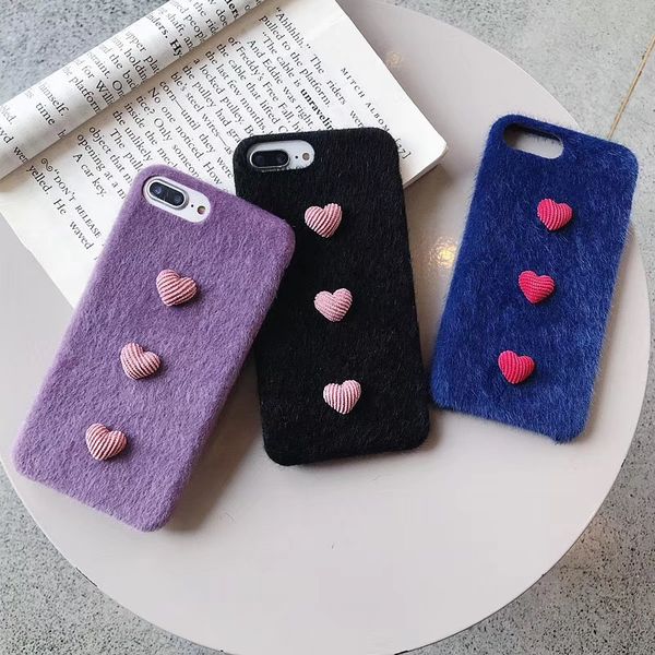 

one piece luxury plush phone case for iphone 6s 7 8plus xr xs xsmax fashion love ornaments designer phone case back cover
