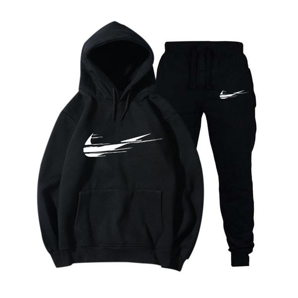 

fashion brand winter sports suit men's warm hooded sportswear running clothes men's sports suit logo printing set designer men, Gray