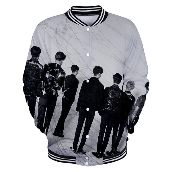 

2019 got7 hoodies male group close 3d baseball clothes hoodie, Blue;black