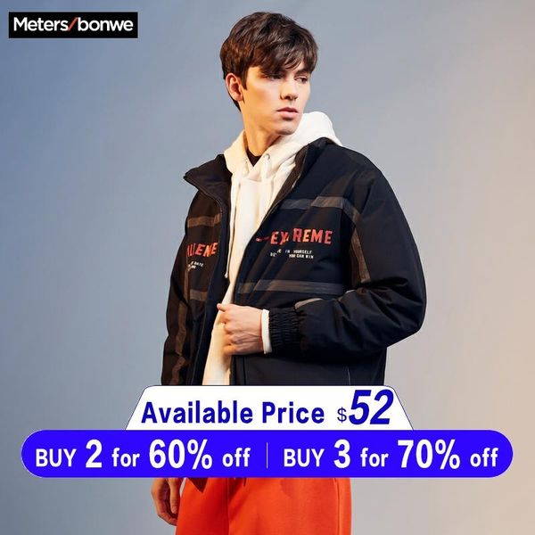 

metersbonwe 2019 thick down jacket men winter warm 80% gray duck down coat solid fashion leisure man coat outwear, Black