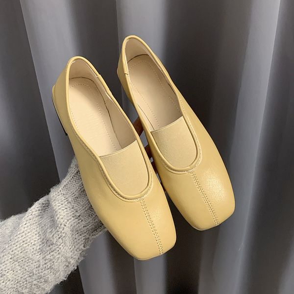 

2020 new simple version of the thick square head retro soft leather shoes shallow mouth wild mary jane work shoes u19-28, Black