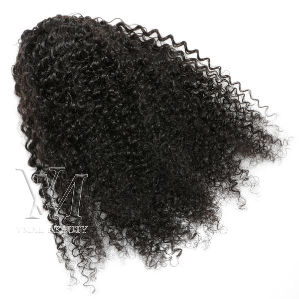 VMAE Human Afro Afro Kinky Curly Ponytail Hair 100g 120g 140g 3C Cha cabelo natural Clape de buraco apertado em rabos de cavalo de cordão Extensões de cabelo