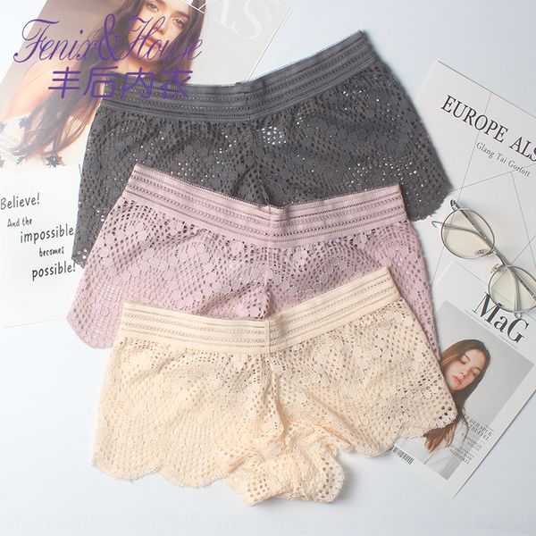 

k9en5 japanese and korean hollowed-out lace underwear women's low waist breifs boxers boxer hip women's triangle pants cotton crot, Black;white