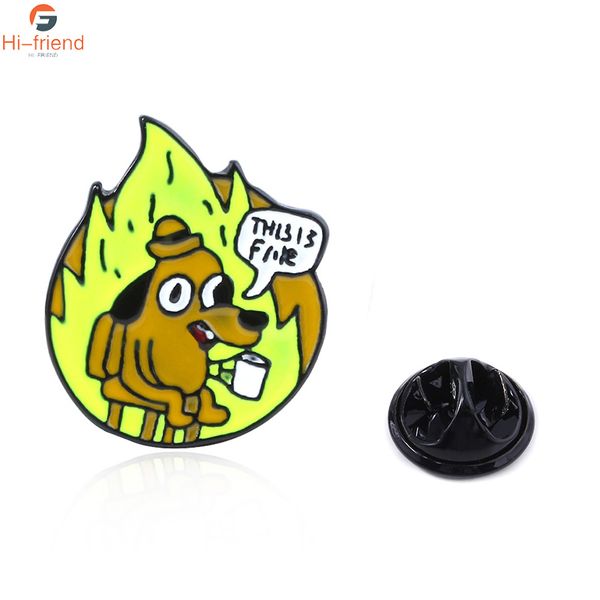 

смелость трусливая собака брошь нагрудный эмаль тыква собака животное pin рубашка нагрудный мешок декоративные ювелирные изделия подарок, Gray