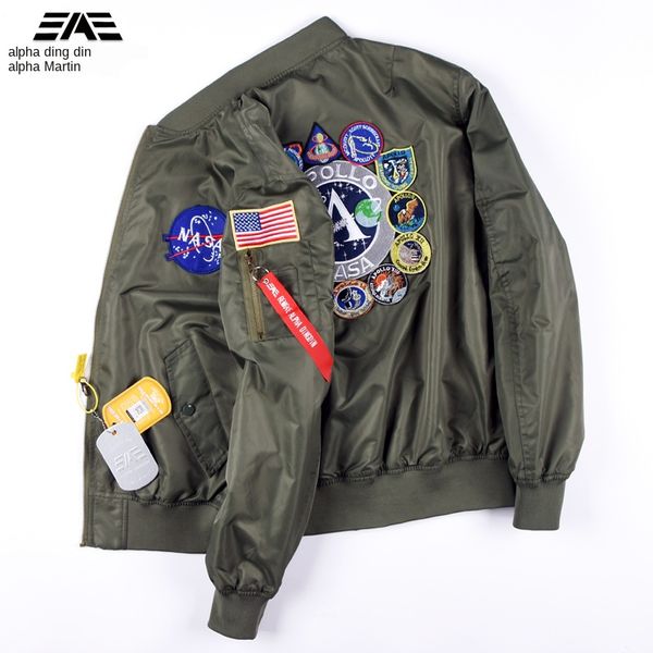 

pilot jacket apollo commemorative men spring and autumn thin jacket baseball coat, Black;brown