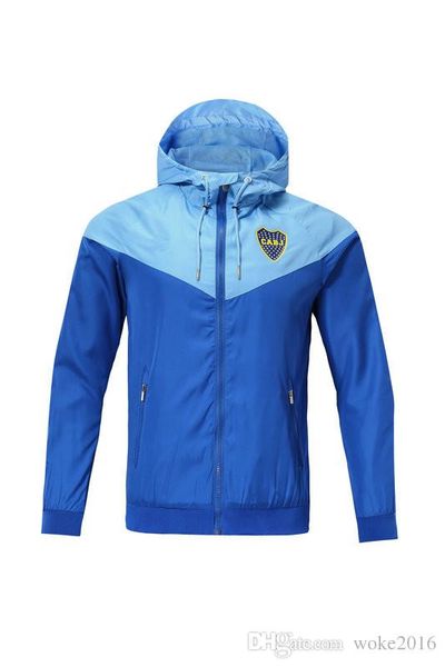 

2018 19 бока мужская с капюшоном ветровка куртка 18/19 бока ветрозащитный длинные молнии с капюшоном футбол спортивная желтый синий футбольн, Black;yellow