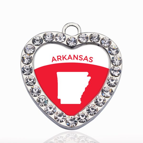 

arkansas outline circle charm charms pendants alloy pendant fit for women bracelet & necklace jewelry accessories making, Bronze;silver