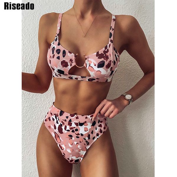 

bikinis set riseado mirco 2021 leopard swimwear women high waisted swimsuit brazilian bikini push up beach wear biquini