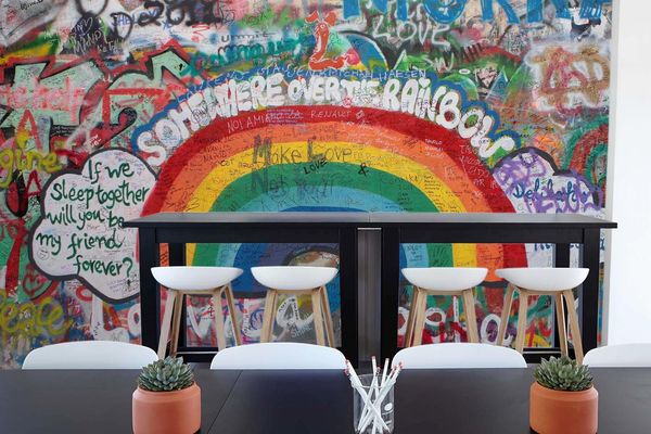 

self-adhesive] 3d rainbow wall 89355 wall paper mural print decal murals