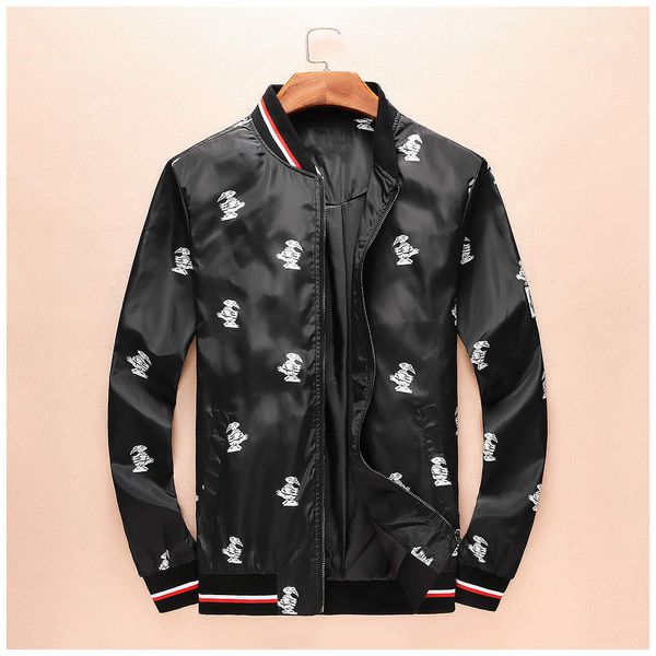 

designer jackets brand stand collar casual jacket for male fashion streetwear zipper mens clothing 2019 new, Black;brown