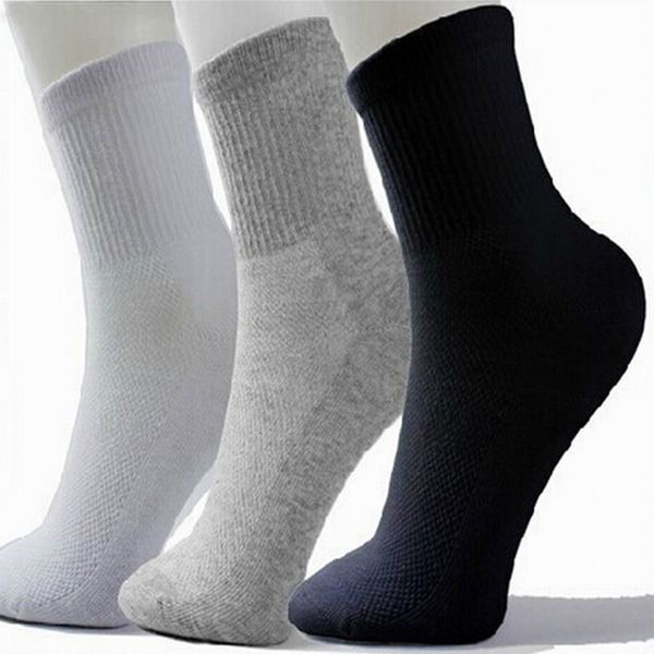 

men athletic socks sport basketball long cotton socks male spring summer running cool soild mesh socks for all size ing, Black
