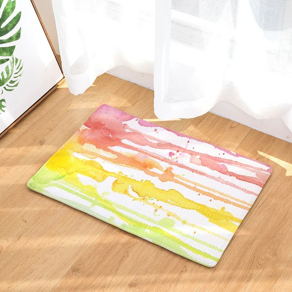 

new geometry printing land mat home office door mat bathroom kitchen toilet strip water uptake non-slip pad carpet floor rug