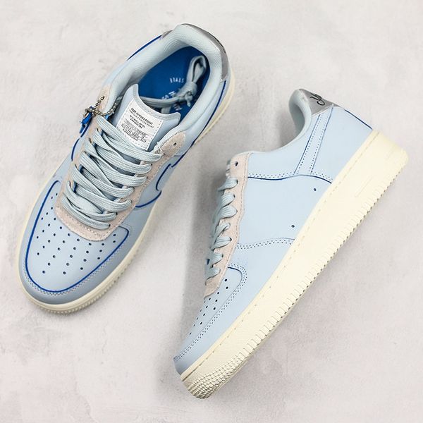 

2019 New Forcing 1 07 LV8 Style Skateboard Shoes ice Blue Mans Womens Fashion Designer Trainer Athletic Sneaker Size5.5-11