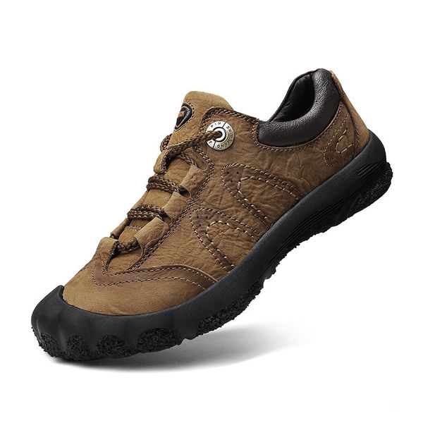 

autumn hiking shoes men's outdoor leather wear casual shoes waterproof non-slip big yards hiking, Black