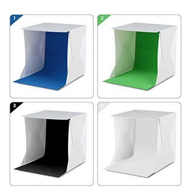 

light tent portable light box pgraphy kit with led light (12x12x12 inches) 4 colors backdrops