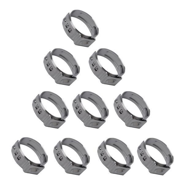 

10 pieces stainless steel single ear clamps hydraulic hose