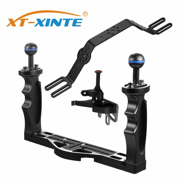 

xt-xinte diving handle tray bracket mounting with adjustable shutter extension rod dslr slr camera waterproof case
