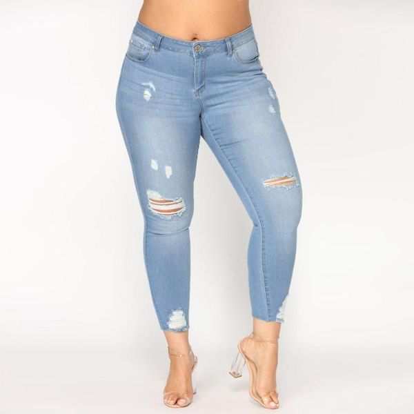 

jean woman mom jeans pants boyfriend jeans for women with high waist push up large size ripped stretch ladies denim 7xl, Blue
