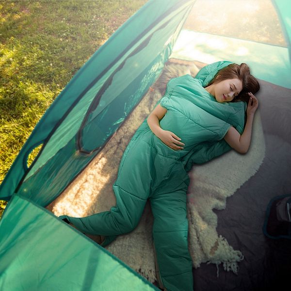 

humanoid sleeping bag outdoor camping backpacking travel hiking sleeping bag with zipper holes arms warm for adults
