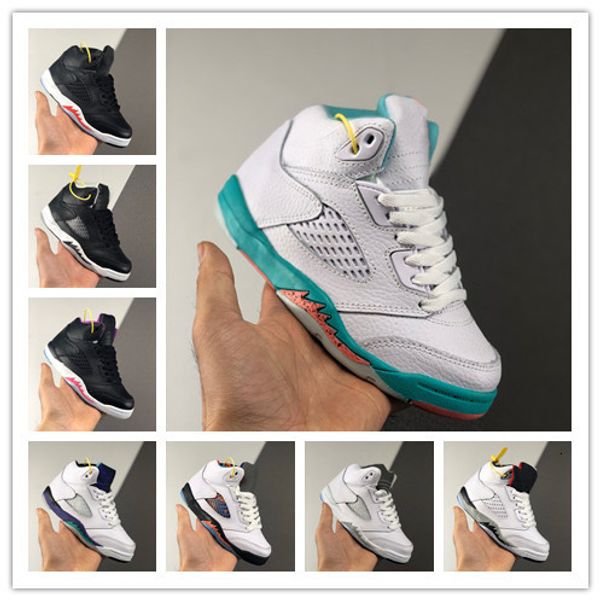 

children sports shoes 2019 new black white 5s v kids basketball shoes girl boy outdoor trainers size 25-35
