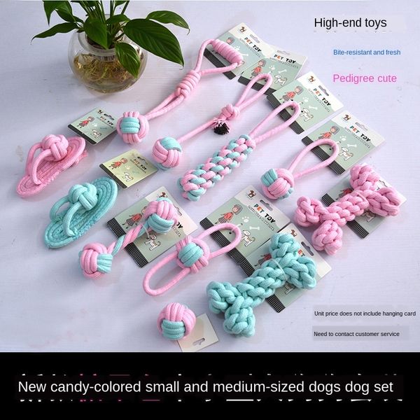 

pet cotton rope dog dog bite tooth toy toy cleaning molar golden hair teddy