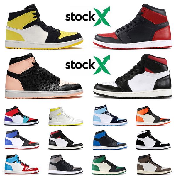 

1s jumpman og basketball shoes men women travis scotts 1 crimson tint chicago banned bred multi-color sneakers