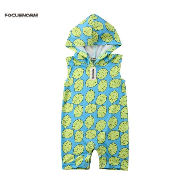 

Newborn Baby Girls Clothes Sleeveless Romper Jumpsuit Playsuit Outfits Baby Girl Lemon Printed Sleeveless Green