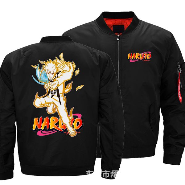 

naruto uzumaki bomber jacket character printed baseball coat windbreaker zipper sweatshirt sportswear cosplay costume, Black;brown
