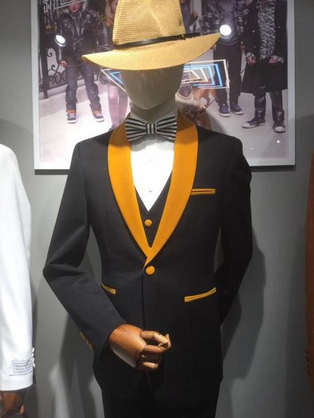 

classic black wedding suit for men suits slim fit bridegroom man party brown ball round lapel tuxedo 3 piece blazer jacket, Gray