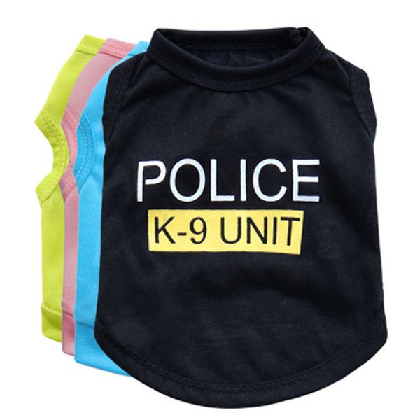 

new dog apparel fashion cute dog vest pet sweater puppy shirt soft coat jacket summer dog cat clothes police k-9 unit