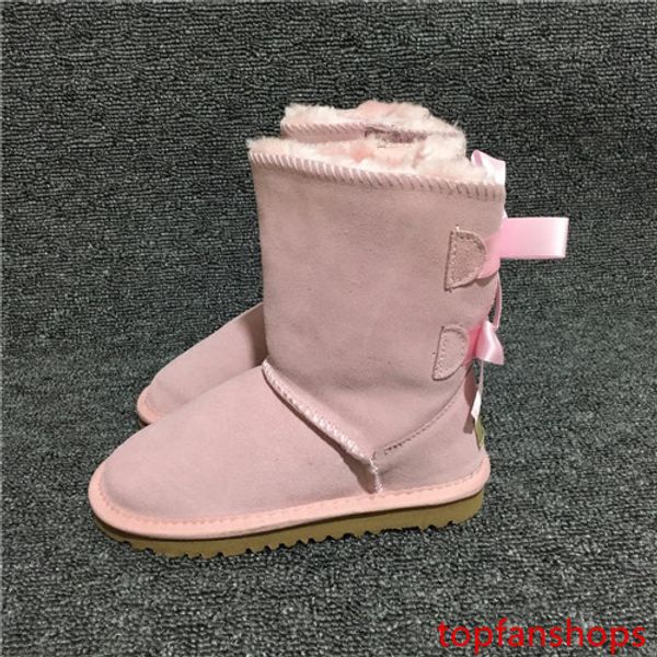 

designer boots kids girls australia snow boots cute bowtie back leather waterproof winter short boots brand ivg