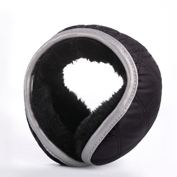 

plaid plush winter earmuffs, down-proof fabric thick velvet women men couple warm ear flaps, outdoor sport earflap muffs, Blue;gray