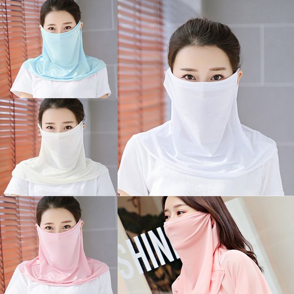 

nexqt summer half outdoor cycling new face mask cool elastic fabric bike neck scarf bicycle sport sun protection facemask ice, Black