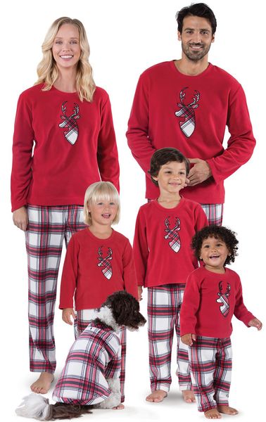 

amily matching outfits christmas matching family pajamas set xmas sleepwear parent-child nightwear santa claus print + plaids pants, Blue