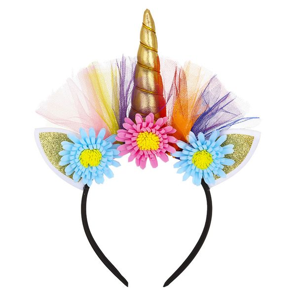 

цветок единорог ободки кошачьи уши детская группа волос фото головные уборы партия волос обруч ободки для волос детские аксессуары хэллоуин, Slivery;white