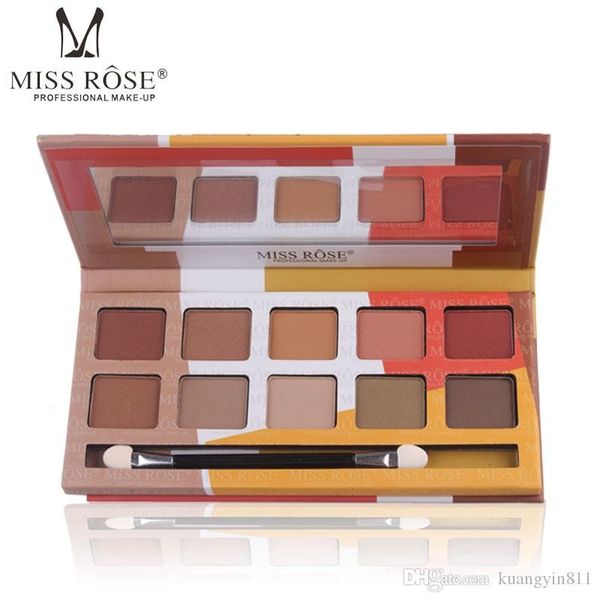 2018 Nuovo arrivo Miss Rose Trucco professionale nota 10 colori Palette di ombretti Ombretto impermeabile di alta qualità Lunga durata Facile da indossare