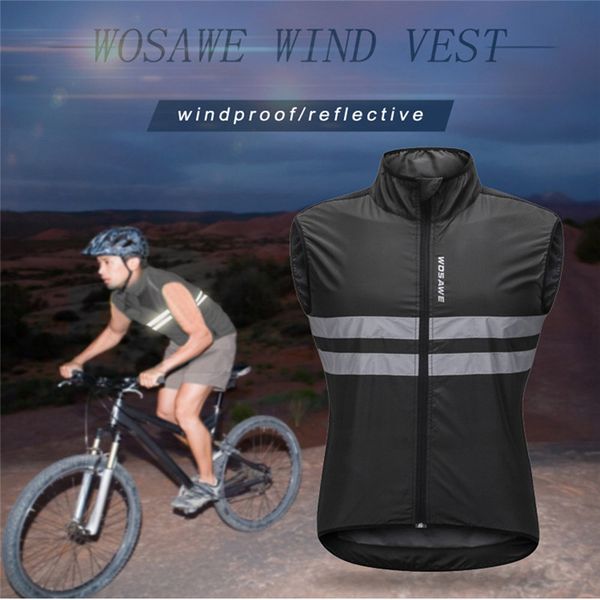 

practical motorcycle cycling pockets vest riding reflective waistcoat jogging biker rider breathable safe night new, Black