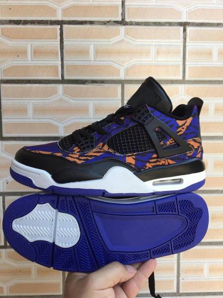 

with box)2019 4 gs tiger camo basketball shoes men black white racer blue 4s sneaker