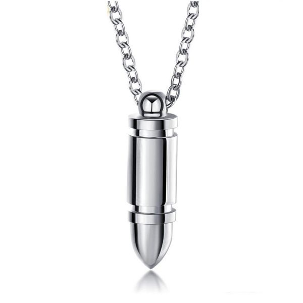 

fashion jewelry gift steel necklace designer punk bullet pendant men silver hip black link chain hop stainless charms necklaces gold fo ihbi