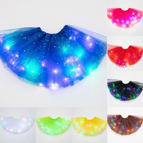 

cysincos девушки пачка юбка с блестками pettiskirt принцесса моды тюль dancewear magic light пушистый ballet партия звезды блесток