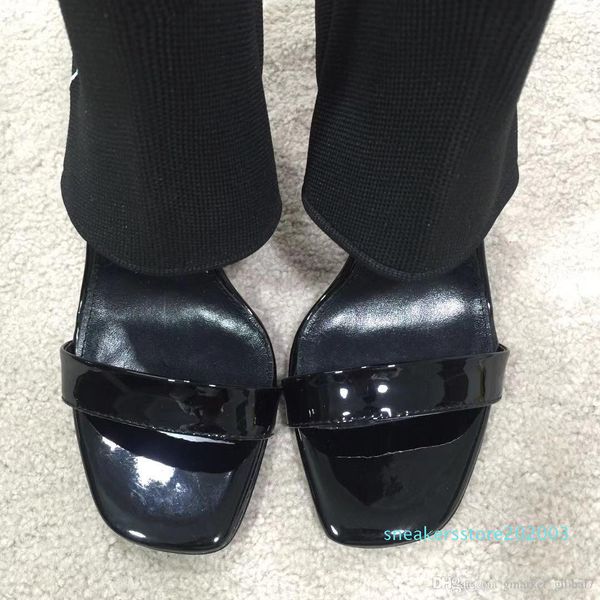 

new women technical fabric sandal heel sandals luxury designer shoes women knitted stretch fabric open-toe heel sandals with box s03, Red;white