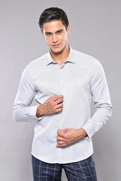 

само печати серый с длинным рукавом мужская рубашка unimart магазин | wessi, White;black