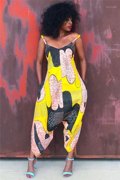 

female rompers casual loose ladies contrast color apparel women designer digital printed jumpsuits summer fashion spaghetti strap, Black;white