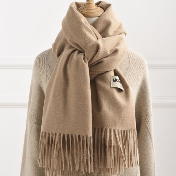 

the new solid color cashmere scarves 2019 autumn and winter korean wild female long paragraph tassel warm scarf shawl, Blue;gray