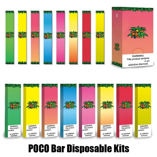 

Аутентичные Poco Бар Одноразовая Pod Device Kit 280mAh Аккумулятор 1,3 мл Укажи Vape Pen Стик Пустой 8 цветов для Hitt Cali 100% оригинал
